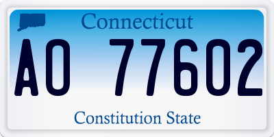 CT license plate AO77602