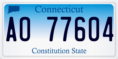 CT license plate AO77604