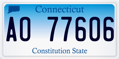 CT license plate AO77606