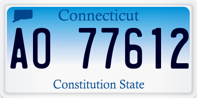 CT license plate AO77612