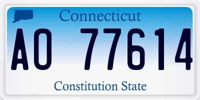 CT license plate AO77614