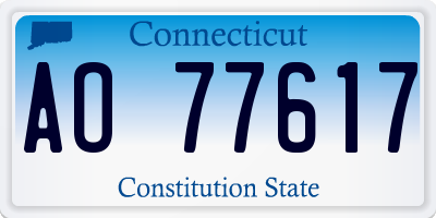 CT license plate AO77617