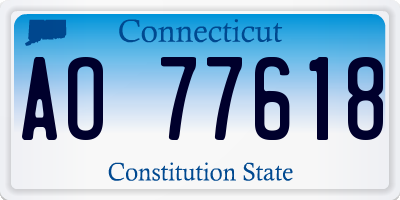CT license plate AO77618