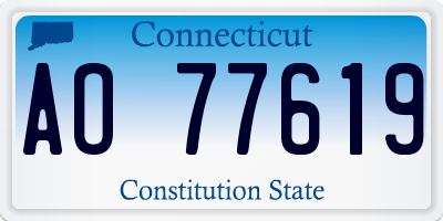 CT license plate AO77619