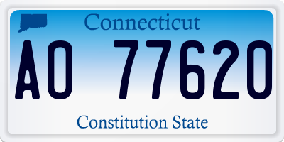 CT license plate AO77620