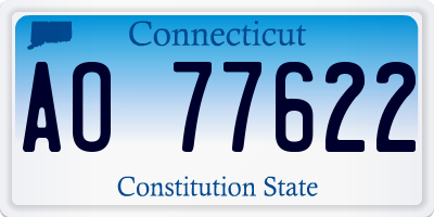 CT license plate AO77622