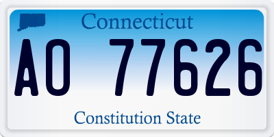 CT license plate AO77626