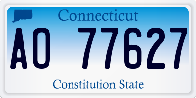 CT license plate AO77627