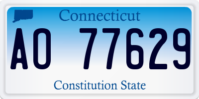 CT license plate AO77629