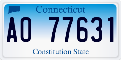 CT license plate AO77631