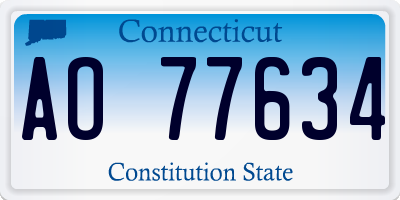 CT license plate AO77634