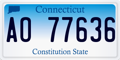 CT license plate AO77636