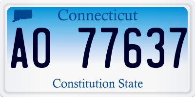 CT license plate AO77637