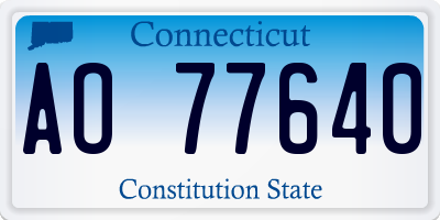 CT license plate AO77640