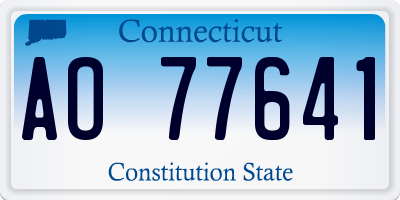 CT license plate AO77641