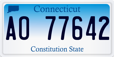 CT license plate AO77642