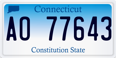 CT license plate AO77643