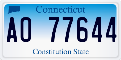 CT license plate AO77644