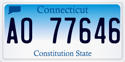 CT license plate AO77646
