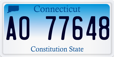 CT license plate AO77648
