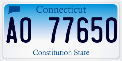 CT license plate AO77650
