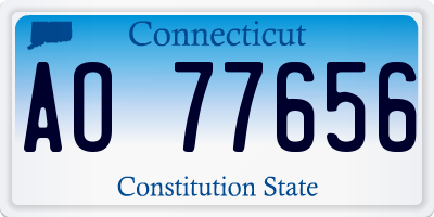 CT license plate AO77656
