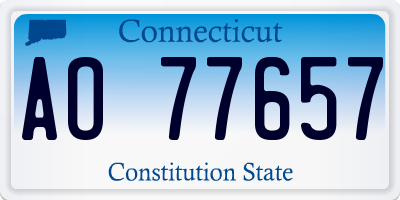 CT license plate AO77657