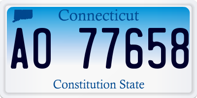 CT license plate AO77658