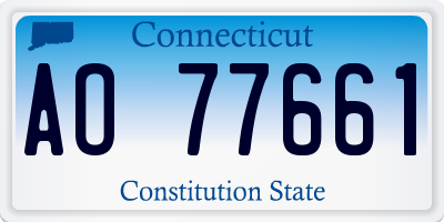 CT license plate AO77661