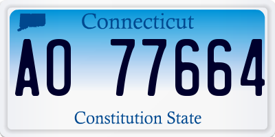 CT license plate AO77664