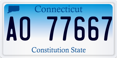 CT license plate AO77667