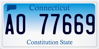 CT license plate AO77669