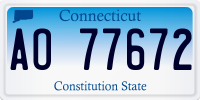 CT license plate AO77672