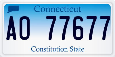 CT license plate AO77677