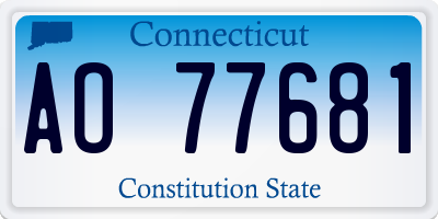 CT license plate AO77681