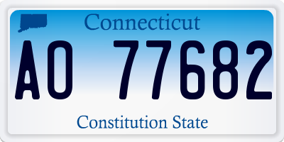 CT license plate AO77682