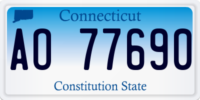 CT license plate AO77690