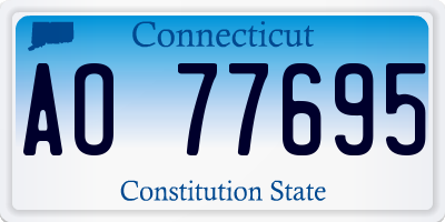 CT license plate AO77695