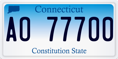 CT license plate AO77700