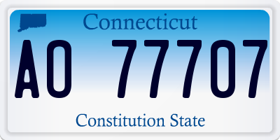CT license plate AO77707