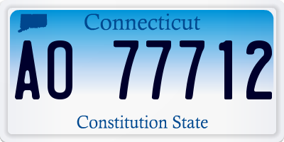 CT license plate AO77712