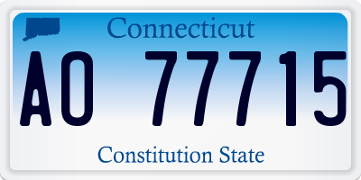 CT license plate AO77715