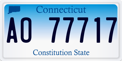 CT license plate AO77717