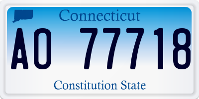 CT license plate AO77718