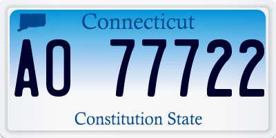 CT license plate AO77722