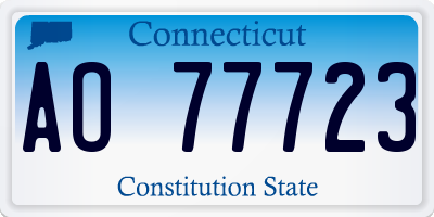 CT license plate AO77723