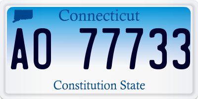 CT license plate AO77733