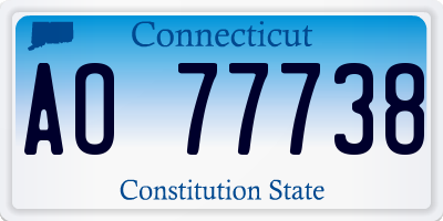 CT license plate AO77738