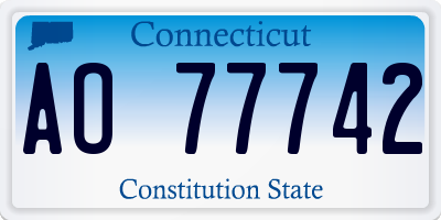 CT license plate AO77742