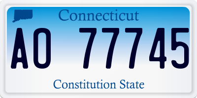 CT license plate AO77745